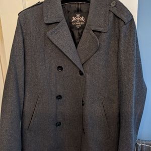Men's Express charcoal gray peacoat